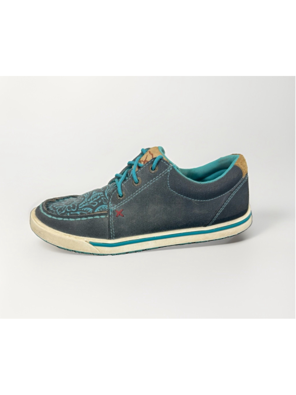Twisted X Women’s Casual Moc Toe Shoes 6M Dark Teal Western Comfort Leather $120